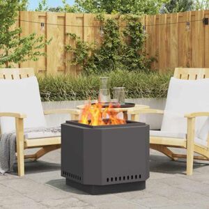 Smokeless Fire Pit Black 58 x 58 x 51 cm Cold-rolled Steel vidaXL Smokeless Fire Pit Black 58 x 58 x 51 cm Cold-rolled Steel vidaXL