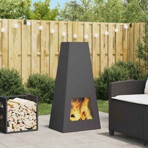 Fire Pit Black 50 x 35 x 100 cm Cold-rolled steel Vidaxl Fire Pit Black 50 x 35 x 100 cm Cold-rolled steel Vidaxl