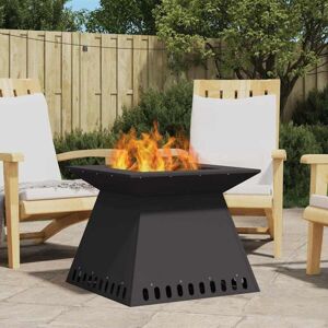 Fire Pit Black 60 x 60 x 50 cm Cold-rolled steel Vidaxl Fire Pit Black 60 x 60 x 50 cm Cold-rolled steel Vidaxl