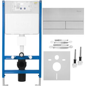 Concealed Cistern Frame Rea T Brush Steel + Toilet Flush Button T Concealed Cistern Frame Rea T Brush Steel + Toilet Flush Button T