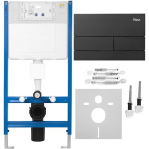 Concealed cistern frame REA t mat black + toilet flush button t Concealed cistern frame REA t mat black + toilet flush button t
