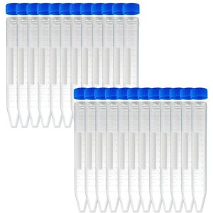Tlily - Conical Centrifuge Tubes 15ML, 100 Pcs Sterile Plastic Test with Screw Caps, Polypropylene Container Tlily - Conical Centrifuge Tubes 15ML, 100 Pcs Sterile Plastic Test with Screw Caps, Polypropylene Container