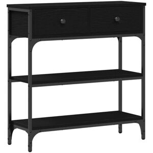 Console Table with Drawer Black oak 72.5 x 25 x 75 cm Vidaxl Console Table with Drawer Black oak 72.5 x 25 x 75 cm Vidaxl