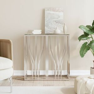 Bonnevie - Console Table,Entryway table,Console Cabinet 70x30x70 cm Stainless Steel and Glass VSVS433083 Bonnevie - Console Table,Entryway table,Console Cabinet 70x30x70 cm Stainless Steel and Glass VSVS433083
