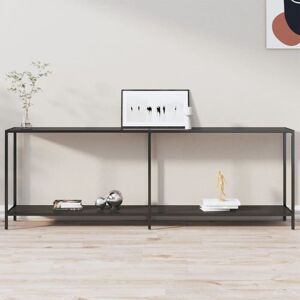 BONNEVIE Console Table,Entryway table,Console Cabinet Black 220x35x75.5 cm Tempered Glass VSVS820492 BONNEVIE Console Table,Entryway table,Console Cabinet Black 220x35x75.5 cm Tempered Glass VSVS820492
