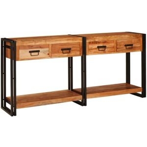 Vidaxl - Console Tables 2 pcs Brown 160 x 33 x 75 cm Solid Acacia wood Vidaxl - Console Tables 2 pcs Brown 160 x 33 x 75 cm Solid Acacia wood