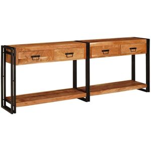 Vidaxl - Console Tables 2 pcs Brown 200 x 33 x 75 cm Solid Acacia wood Vidaxl - Console Tables 2 pcs Brown 200 x 33 x 75 cm Solid Acacia wood