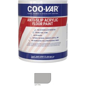 COO-VAR CooVar Anti Slip Acrylic Floor Paint - Light Grey - 2.5 Litre COO-VAR CooVar Anti Slip Acrylic Floor Paint - Light Grey - 2.5 Litre