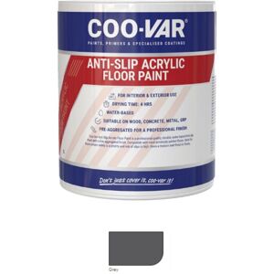 COO-VAR CooVar Anti Slip Acrylic Floor Paint - Grey - 5 Litre COO-VAR CooVar Anti Slip Acrylic Floor Paint - Grey - 5 Litre