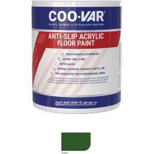 Coo-var - CooVar Anti Slip Acrylic Floor Paint - Green - 2.5 Litre Coo-var - CooVar Anti Slip Acrylic Floor Paint - Green - 2.5 Litre