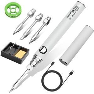 Tlily - Cordless Soldering Iron Kit, usb Rechargeable Iron, 3 Temperature Adjustment - White Tlily - Cordless Soldering Iron Kit, usb Rechargeable Iron, 3 Temperature Adjustment - White