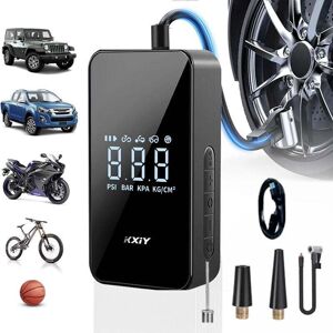 MUMU Cordless Tire Inflator Air Compressor 150 psi, 6000 mAh Tire Pump with 12 v dc, Rechargeable Electric Bicycle Pump with Digital led Display and MUMU Cordless Tire Inflator Air Compressor 150 psi, 6000 mAh Tire Pump with 12 v dc, Rechargeable Electric Bicycle Pump with Digital led Display and