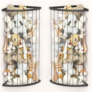 SANS MARQUE Corner wall storage for stuffed animals, metal storage for soft toys, adjustable hanging shelf, for children's rooms, playrooms, bedrooms (2PCS-White) SANS MARQUE Corner wall storage for stuffed animals, metal storage for soft toys, adjustable hanging shelf, for children's rooms, playrooms, bedrooms (2PCS-White)