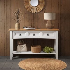 Mercers Furniture - Corona White 3 Drawer Console Table Mercers Furniture - Corona White 3 Drawer Console Table