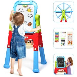Costway - Kids Art Easel 360° Rotatable Double Sided Chalkboard Standing Art Drawing Board Costway - Kids Art Easel 360° Rotatable Double Sided Chalkboard Standing Art Drawing Board