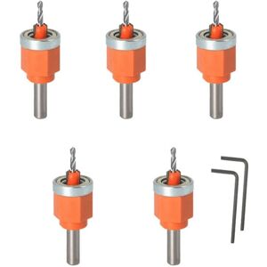 TLILY Countersink Drills Woodworking Hole Opener Drill Bit Router Core Limiter Countersunk Head Screw Openers with Bearings -B TLILY Countersink Drills Woodworking Hole Opener Drill Bit Router Core Limiter Countersunk Head Screw Openers with Bearings -B
