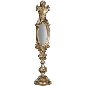 Biscottini - countertop mirror in wood with antique silver leaf finish made in italy Biscottini - countertop mirror in wood with antique silver leaf finish made in italy