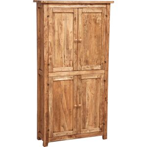 Biscottini - Country-style solid lime wood, natural finish W68xDP25xH130 cm sized small cabinet. Made in Italy Biscottini - Country-style solid lime wood, natural finish W68xDP25xH130 cm sized small cabinet. Made in Italy