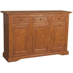 Biscottini - Country style, solid lime wood, walnut finish W156xDP45xH103 cm sized sideboard. Made in Italy Biscottini - Country style, solid lime wood, walnut finish W156xDP45xH103 cm sized sideboard. Made in Italy