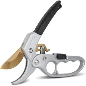 Csparkv - cpsarkv Titanium Garden Pruning Shears with Ratchet - Ergonomic, Non-Slip and Secure Handle - 20 cm - Grey Csparkv - cpsarkv Titanium Garden Pruning Shears with Ratchet - Ergonomic, Non-Slip and Secure Handle - 20 cm - Grey