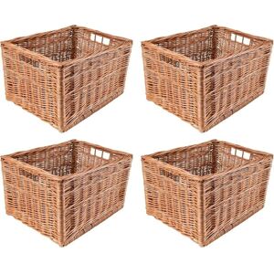 CREATIVE HOME Set of 4 Natural Wicker Storage Baskets - 40 x 30 x 24 cm CREATIVE HOME Set of 4 Natural Wicker Storage Baskets - 40 x 30 x 24 cm