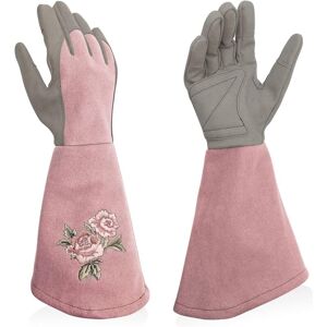 Csparkv - 1 Pair Women's Garden Gloves Faux Leather Full Finger Thorn Proof Long Work Gloves with Puncture Resistance for Gardening Csparkv - 1 Pair Women's Garden Gloves Faux Leather Full Finger Thorn Proof Long Work Gloves with Puncture Resistance for Gardening