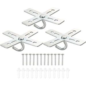 Csparkv - 100mm Hook Kit, 6 Set Cross Design Metal Plate Bracket Hanger Holder Ceiling Fan Light Fixture for Hanging Light Fixture Chandelier Csparkv - 100mm Hook Kit, 6 Set Cross Design Metal Plate Bracket Hanger Holder Ceiling Fan Light Fixture for Hanging Light Fixture Chandelier