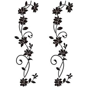 Csparkv - 105 x 30cm 2 Sets Black Flower Vine Wall Stickers pvc Deisgn Wall Decal for Kids Bedroom Living Room Office Restaurant Shop Decoration Csparkv - 105 x 30cm 2 Sets Black Flower Vine Wall Stickers pvc Deisgn Wall Decal for Kids Bedroom Living Room Office Restaurant Shop Decoration