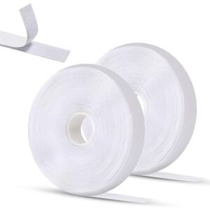 CSPARKV 2 Pack 5m x 2cm White Adhesive Tape, Double Sided Self Adhesive Hook and Loop Tape, Strong Adhesive Suitable for Photo Frames, Windows, Mosquito CSPARKV 2 Pack 5m x 2cm White Adhesive Tape, Double Sided Self Adhesive Hook and Loop Tape, Strong Adhesive Suitable for Photo Frames, Windows, Mosquito