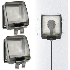 CSPARKV 2 Pack Plastic Waterproof Wall Switch Box - Concealed Water Box Cover Socket Outlet Splash Guard Box Universal Bathroom Sockets Kitchen Accessory CSPARKV 2 Pack Plastic Waterproof Wall Switch Box - Concealed Water Box Cover Socket Outlet Splash Guard Box Universal Bathroom Sockets Kitchen Accessory