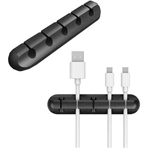 Csparkv - 2 pcs Cable Management Organizer with Cable Clips, Adhesive Hooks and Cable Holder, Size 5 Csparkv - 2 pcs Cable Management Organizer with Cable Clips, Adhesive Hooks and Cable Holder, Size 5