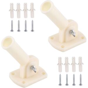 CSPARKV 2 Pieces Wall Mount Flag Pole Bracket, Adjustable Plastic Flag Holder, Wall Mounted Flag Pole Bracket, with 8 Screws and 8 Expansion Screws, for CSPARKV 2 Pieces Wall Mount Flag Pole Bracket, Adjustable Plastic Flag Holder, Wall Mounted Flag Pole Bracket, with 8 Screws and 8 Expansion Screws, for