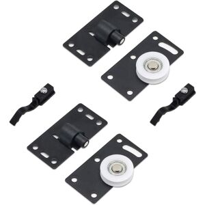 Csparkv - 2 Sets Sliding Door Roller, Furniture Roller Wheels, Mute Nylon Wheels Gear Track Kits, for Closet Cabinet Wardrobe Window (Black) Csparkv - 2 Sets Sliding Door Roller, Furniture Roller Wheels, Mute Nylon Wheels Gear Track Kits, for Closet Cabinet Wardrobe Window (Black)