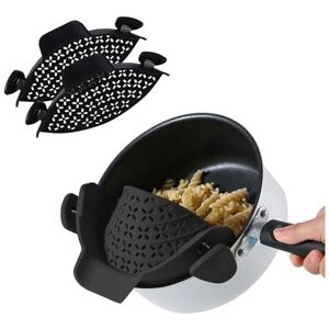 Csparkv - 22.5cmx11.4cm Silicone Clip-on Colander, 2 Pack Kitchen Accessories and Storage, Fits Universal Pan Sizes for Rice Pasta and Vegetables Csparkv - 22.5cmx11.4cm Silicone Clip-on Colander, 2 Pack Kitchen Accessories and Storage, Fits Universal Pan Sizes for Rice Pasta and Vegetables