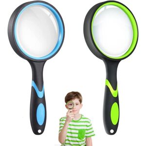 Csparkv - 2Pcs Kids Magnifying Glass with Soft Rubber Handle, 75mm Magnifying Glasses, 10X Reading Magnifying Glass, Non-Slip Magnifying Glass, for Csparkv - 2Pcs Kids Magnifying Glass with Soft Rubber Handle, 75mm Magnifying Glasses, 10X Reading Magnifying Glass, Non-Slip Magnifying Glass, for