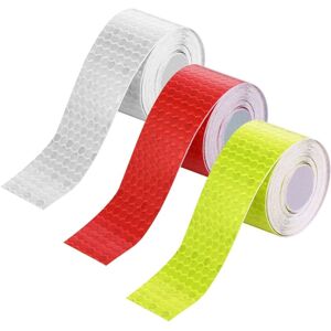 CSPARKV 3 Rolls Reflective Tape, 2.5cm x 3m Self-Adhesive Waterproof Reflective Strip, Red Yellow White Outdoor Safety Reflective Tape, for Vehicles, CSPARKV 3 Rolls Reflective Tape, 2.5cm x 3m Self-Adhesive Waterproof Reflective Strip, Red Yellow White Outdoor Safety Reflective Tape, for Vehicles,