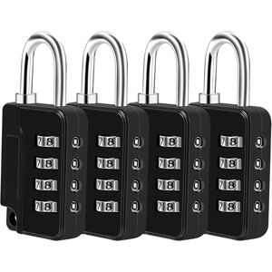 Csparkv - 4 Pcs 4 Digit Combination Lock, Zinc Alloy Waterproof Combination Lock, Rustproof Code Lock for Cupboard Gym Garage Toolbox (Black) Csparkv - 4 Pcs 4 Digit Combination Lock, Zinc Alloy Waterproof Combination Lock, Rustproof Code Lock for Cupboard Gym Garage Toolbox (Black)