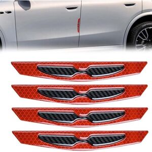 CSPARKV 4 Pieces Car Door Edge Guards, Reflective Car Door Edge Protectors, Carbon Fiber Stickers, Premium Rubber CSPARKV 4 Pieces Car Door Edge Guards, Reflective Car Door Edge Protectors, Carbon Fiber Stickers, Premium Rubber