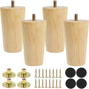 4 Pieces Solid Wood Furniture Legs Wooden Sofa Legs, Replacement Wood Furniture Feet for Sofa Bed Drawer Armchair Nightstand Wardrobe (10cm) - Csparkv 4 Pieces Solid Wood Furniture Legs Wooden Sofa Legs, Replacement Wood Furniture Feet for Sofa Bed Drawer Armchair Nightstand Wardrobe (10cm) - Csparkv