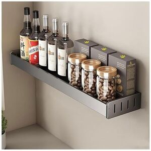 CSPARKV 40x13.8x5.5cm Wall Mounted Spice Rack, No Drilling Kitchen Wall Shelf Spice Rack with Rod and Hooks, Metal Spice Rack, Kitchen Wall Shelf for Kitchen CSPARKV 40x13.8x5.5cm Wall Mounted Spice Rack, No Drilling Kitchen Wall Shelf Spice Rack with Rod and Hooks, Metal Spice Rack, Kitchen Wall Shelf for Kitchen