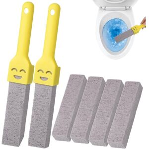 CSPARKV 6Pcs Pumice Stone Toilet Brush, Pumice Stone Cleaning Brush with Two Handles, Replaceable Pumice Stone Pool Brush for Removing Limescale from CSPARKV 6Pcs Pumice Stone Toilet Brush, Pumice Stone Cleaning Brush with Two Handles, Replaceable Pumice Stone Pool Brush for Removing Limescale from