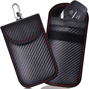 CSPARKV Anti rfid Car Key Case Signal Blocking Faraday Pouch Bag, 2 Pack rfid Signal Blocking Pouch for Car Key, Carbon Fiber Anti rfid Protection Case CSPARKV Anti rfid Car Key Case Signal Blocking Faraday Pouch Bag, 2 Pack rfid Signal Blocking Pouch for Car Key, Carbon Fiber Anti rfid Protection Case