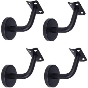 CSPARKV Handrail Brackets, Stainless Steel Railing Rail Brackets, Wall Mount Handrail Bracket for Stair Banister Handrail, (4 Pcs, Black) CSPARKV Handrail Brackets, Stainless Steel Railing Rail Brackets, Wall Mount Handrail Bracket for Stair Banister Handrail, (4 Pcs, Black)