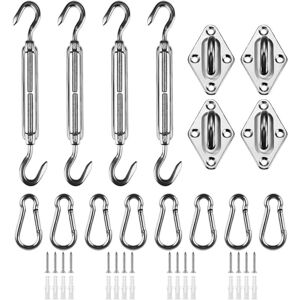 M6 Shade Sail Fixing Kit, Stainless Steel Sun Shade Sail Fixing Kit for Triangle and Square, Rectangle, Sun Shade Sail Fixing Accessories - Csparkv M6 Shade Sail Fixing Kit, Stainless Steel Sun Shade Sail Fixing Kit for Triangle and Square, Rectangle, Sun Shade Sail Fixing Accessories - Csparkv