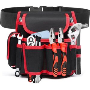 CSPARKV Professional Tool Bag, Adjustable Tool Holder Belt Bag, Tool Bag Pouch, Electrician Tool Belt, Tool Belt for Carpenter DIY Woodworker(Red) CSPARKV Professional Tool Bag, Adjustable Tool Holder Belt Bag, Tool Bag Pouch, Electrician Tool Belt, Tool Belt for Carpenter DIY Woodworker(Red)