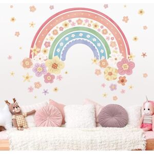Csparkv - Rainbow Wall Stickers Wall Decals Colorful Rainbow Flowers Mural Stickers for Girls Kids Room Baby Nursery Csparkv - Rainbow Wall Stickers Wall Decals Colorful Rainbow Flowers Mural Stickers for Girls Kids Room Baby Nursery
