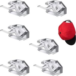 Csparkv - Rakiuty Hat Hooks, Hat Hook, Hat Hooks Wall Mount, Cap Holder, for Cap Hook Organizer for Door, Wall, 6 Pieces (Transparent) Csparkv - Rakiuty Hat Hooks, Hat Hook, Hat Hooks Wall Mount, Cap Holder, for Cap Hook Organizer for Door, Wall, 6 Pieces (Transparent)
