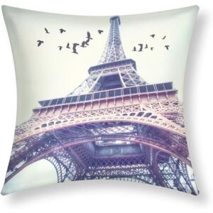 Cushion Cover - AVIZAR - Eiffel Tower Pattern - 40x40 cm - Multicolor - Chic Elegance Cushion Cover - AVIZAR - Eiffel Tower Pattern - 40x40 cm - Multicolor - Chic Elegance