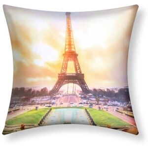 Cushion Cover - AVIZAR - Set of 2 - 40x40 cm - Eiffel Tower Pattern - Multicolor - Synthetic Cushion Cover - AVIZAR - Set of 2 - 40x40 cm - Eiffel Tower Pattern - Multicolor - Synthetic