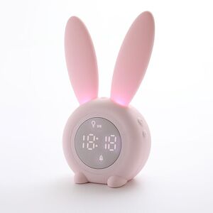 TINOR Cute Rabbit Shape Induction Alarm Clock, Intelligent Automatic Breathing Light Setting, Automatic Time/Date/Temperature Display, Voice Control or TINOR Cute Rabbit Shape Induction Alarm Clock, Intelligent Automatic Breathing Light Setting, Automatic Time/Date/Temperature Display, Voice Control or